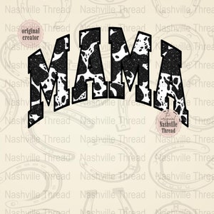 Mama Faux Glitter Sequin PNG, Varsity, Cowhide, Punchy, Cowgirl Mothers Day, Western Sublimation, Glitter MAMA, PNG, Sparkly Cowhide Design