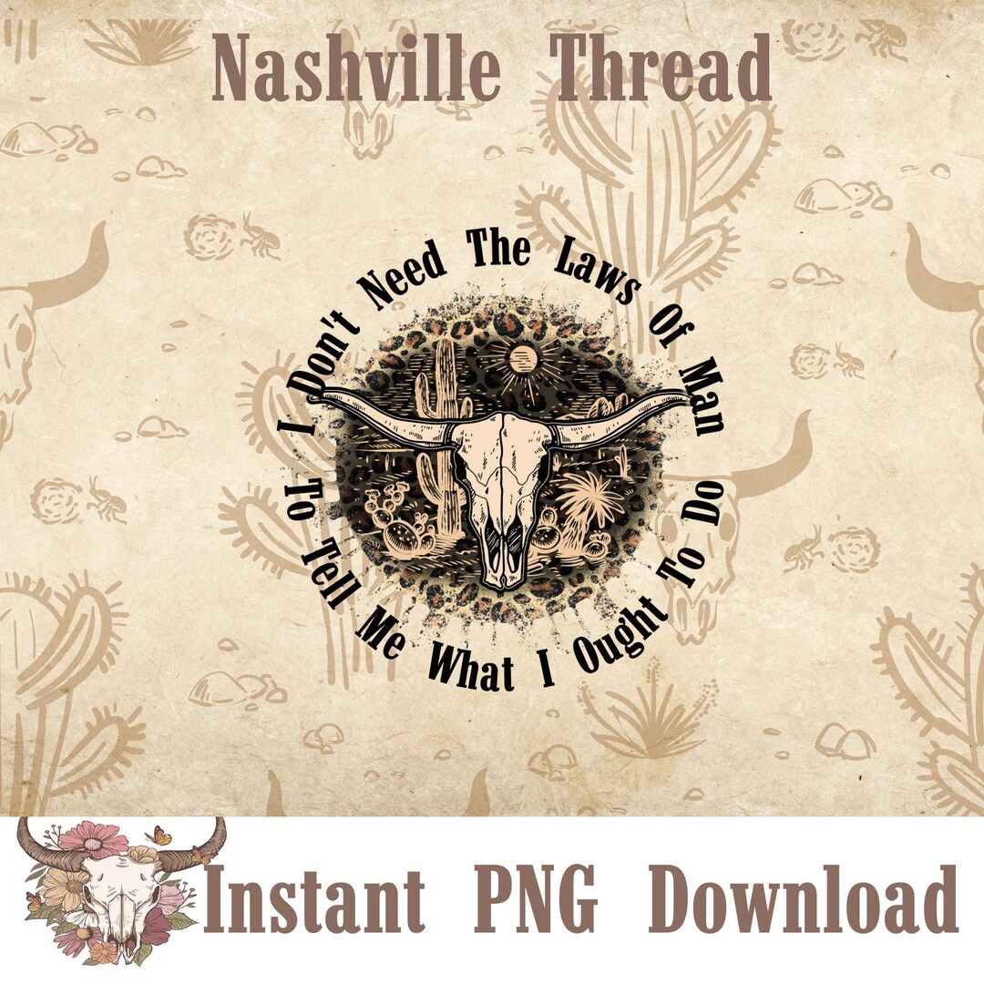 Laws of Man PNG, Retro Rodeo, Country Music Digital File, Nashville PNG