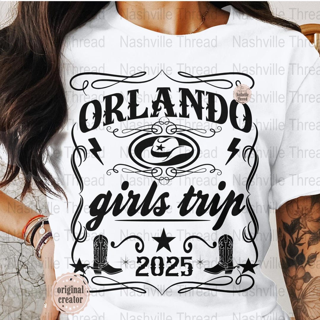 Orlando Girls Trip PNG, Retro Cowgirl, Whiskey, Western Sublimation