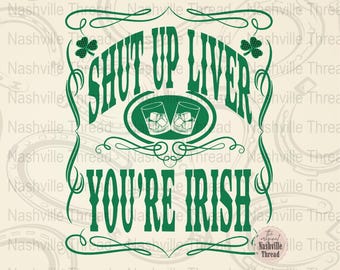 Halt die Klappe, du bist irisch, St. Pattys Day png, Whisky Thema Sofort Download