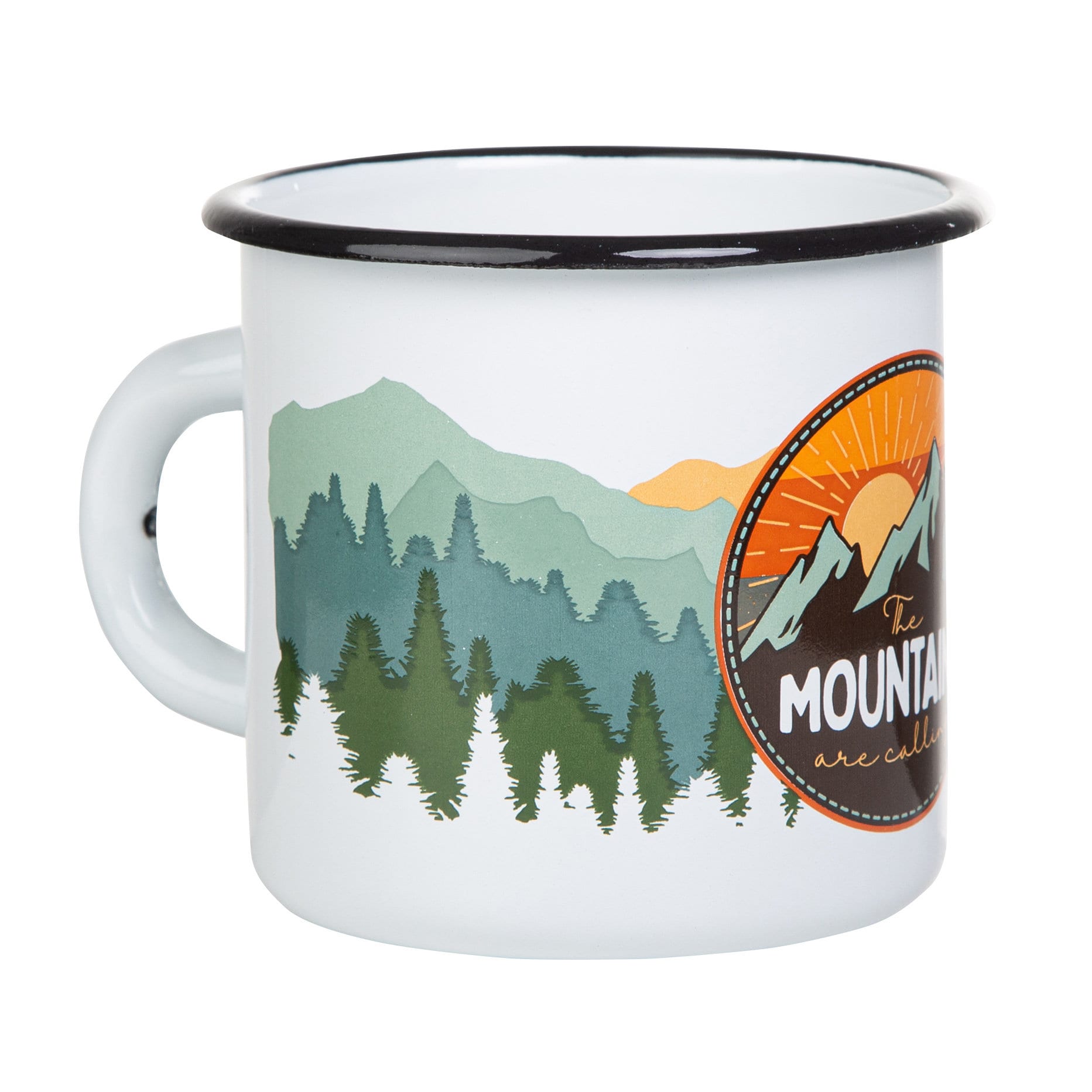 Isolierbecher 590 Ml „The Mountains Are Calling“ – Aus Edelstahl, Doppelwandig, Mit Deckel, Perfekt Für Outdoor & Camping