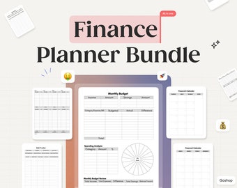 Finance Planner BUNDLE! Budget Planner Templates, Financial Savings Tracker Printable Binder, Monthly Debt, Bill, Spending, Expenses Tracker