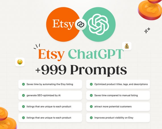 Save Time and Improve Your Etsy Search Rankings with ChatGPT ,   Optimize Your Content with ChatGPT's SEO Prompts, etsy seo