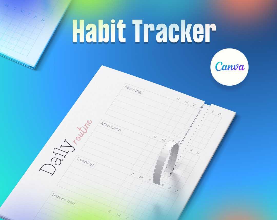 Editable Canva Monthly Habit Tracker, Habit Tracker Template, Routine ...