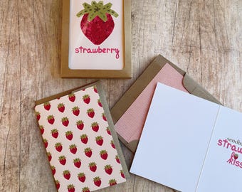 Strawberry Patch Mixed Note Card Set| Everyday Joy Cards | 6 Pack