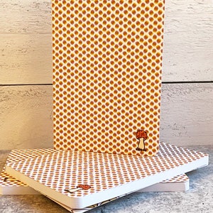 Mushroom Dot Journal – Recycled Layflat Notebook with Lined Pages, 5.25x8.25"