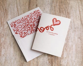 Tarjeta Camino a mi Corazón / Nota de amor A2 con sobre forrado