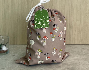 Reusable Gift Bag – 12x14.5 Organic Cotton Drawstring Stash Sack with Original Print