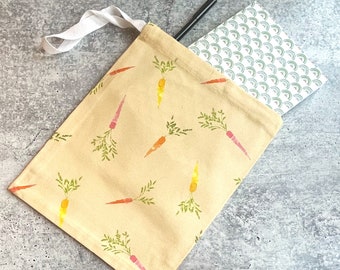 Sunshine Carrot Reusable Drawstring Gift Sack 8" x 10"