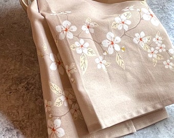 Spring Floral Organic Cotton Tea Towel