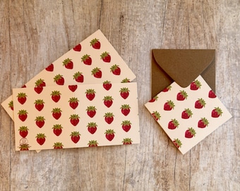 Strawberry Mini Cards | Gift Enclosure Notes (Set of 3)