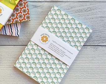 Rainbow Journal – Layflat Notebook with Lined Recycled Pages, 5.25x8.25