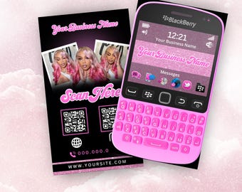 Editable QR Code Business Card Template: Lashtech, Influencer (Digital Download)