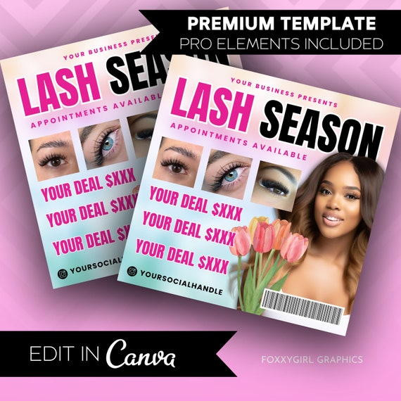 Spring Booking Flyer, Spring Deals, Book Now, March April Bookings, Hair Lashes Nails Makeup Braids Wigs Install Special Promotion