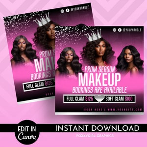 Printable Glam Go Makeup Special Deals Flyer, Custom Makeup