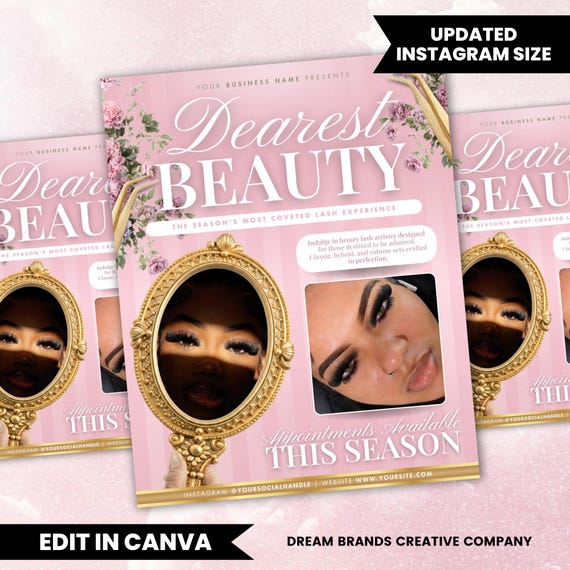 Lash Flyer Template Canva | Lash Extension Promo Flyer | Lash Tech Marketing Template | Eyelash Artist Social Media Flyer