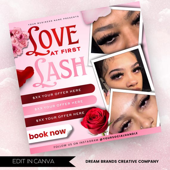 February Booking Flyer, Valentines Day Booking Flyer, February Bookings, Nail Hair Braids Lash Makeup Wig Install, Instagram Booking Flyer