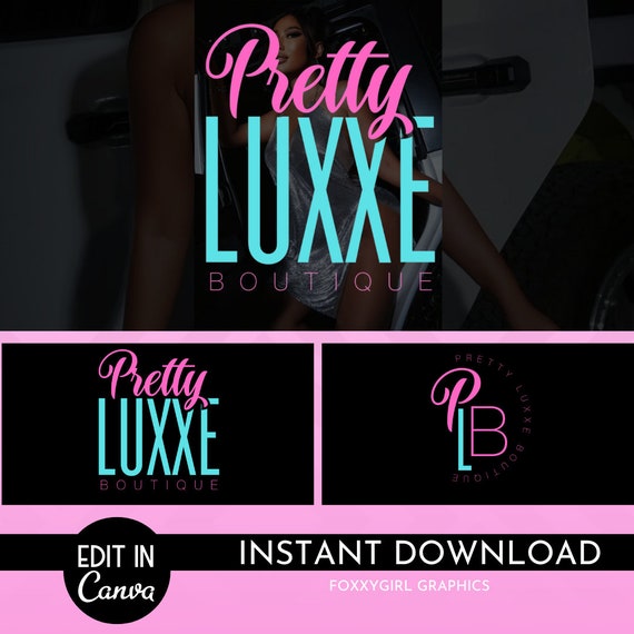 DIY Text-Based Logo Template | Premade Canva Logo Design | Beauty Logo | Lash Logo | Hair Logo | Boutique Logo