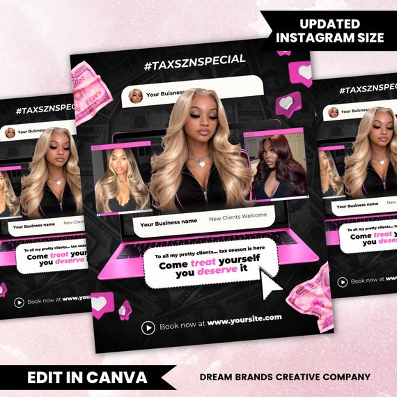 Tax season Flyer, March Booking Flyer, March Flyer, March Books, Book Now Flyer, MUA Lashes Nails Hair March Flyer, Canva Editable