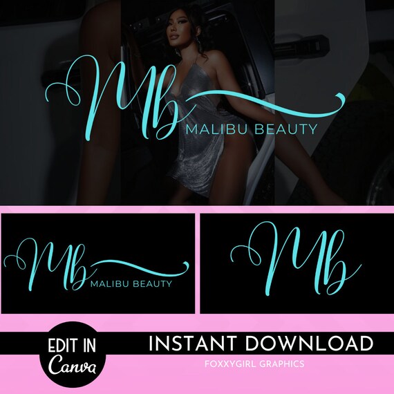 DIY Text-Based Logo Template | Premade Canva Logo Design | Beauty Logo | Lash Logo | Hair Logo | Boutique Logo