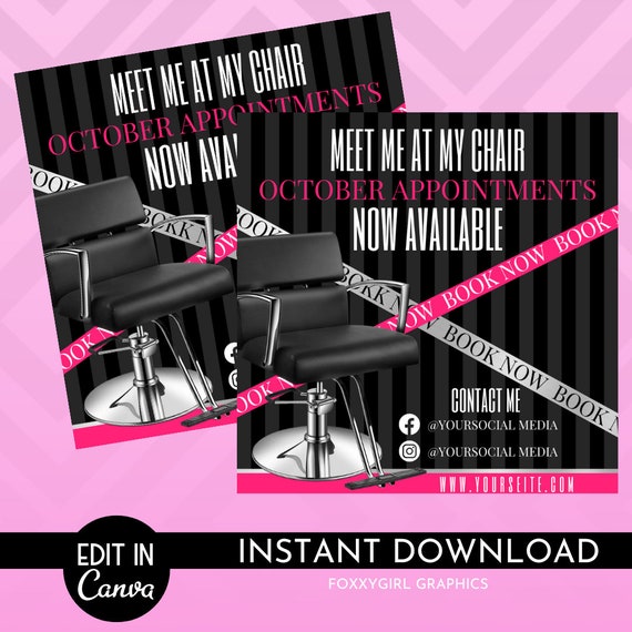 Monthly Booking Makeup Flyer. Appointments Available. Black and Pink Social Media Flyer. Appointments Flyer. Book Now Flyer. Canva Template
