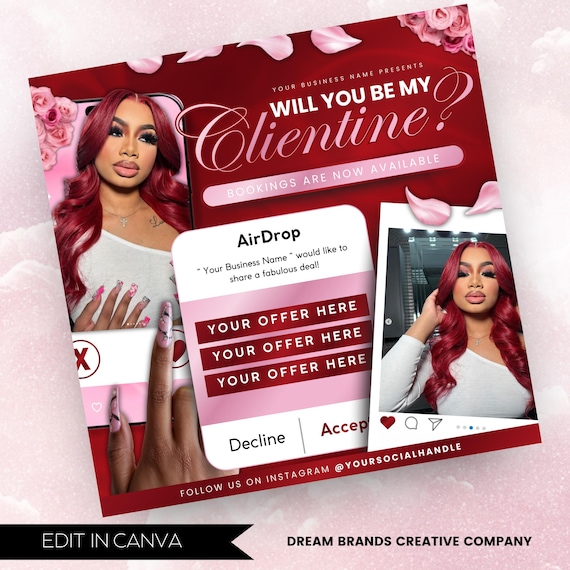 Hair Salon Flyer Template, Editable Canva Promo (Digital Flyer)