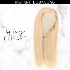 CLIPART ONLY Cartoon Illustration Lace Wig for Scrapbook , Planner Clipart, Business Cards, Fashion Clipart,Hair Logo,PERSONAL Use