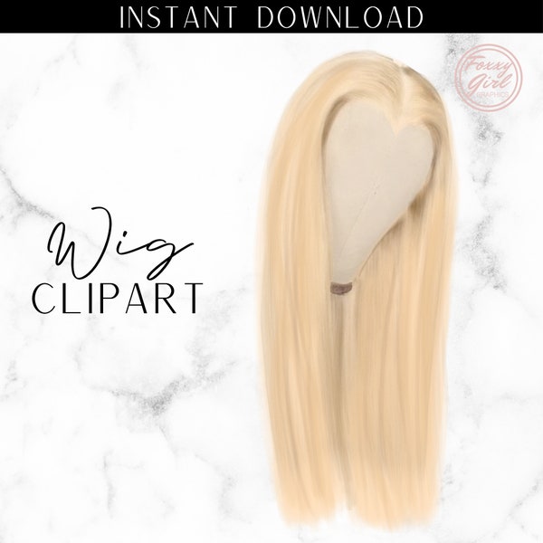 CLIPART ONLY Cartoon Illustration Lace Wig for Scrapbook , Planner Clipart, Business Cards, Fashion Clipart,Hair Logo,PERSONAL Use
