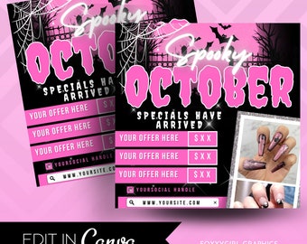 Halloween Nagel Flyer, Halloween Nagel Verkauf, Nagel Halloween Flyer, Oktober Buchung, Herbst Nagel Flyer, Nagel Flyer, Nagel Verkauf Flyer