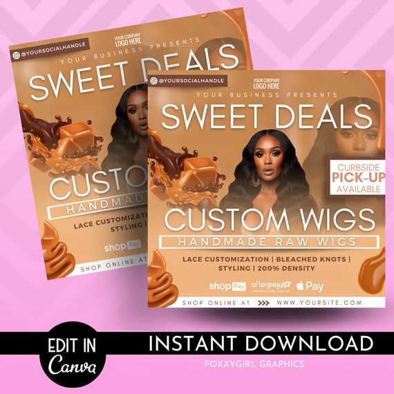 Wig Flyer Template | Hair Flyer Template | Wig Making Flyer Template | Hair Business Flyer Template