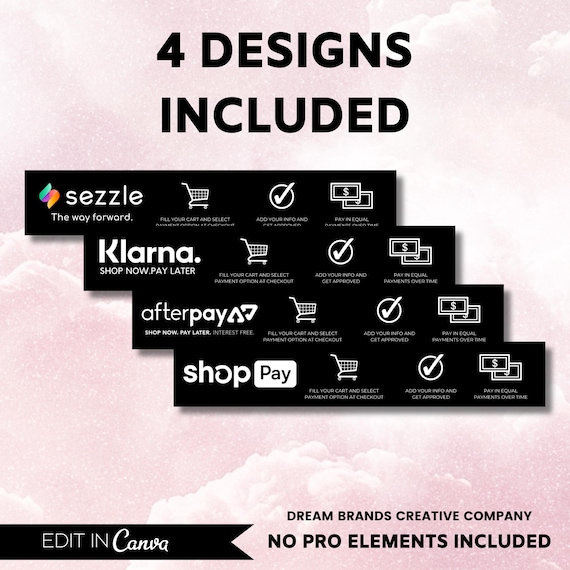 PAYMENT BANNERS template, Shop Now Pat Later header footer, web banners template, website banner slides set, payment options