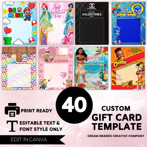 40 Jumbo Valentine's Day Cards | Printable Classroom Treats (Digital Download)