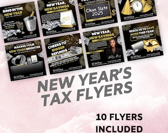 New Year's Tax Preparation Flyer, Tax Flyer, Tax Season, Tax Docs Checklist, Income Tax 2025 Accountant Flyer, Credit Repair Flyer