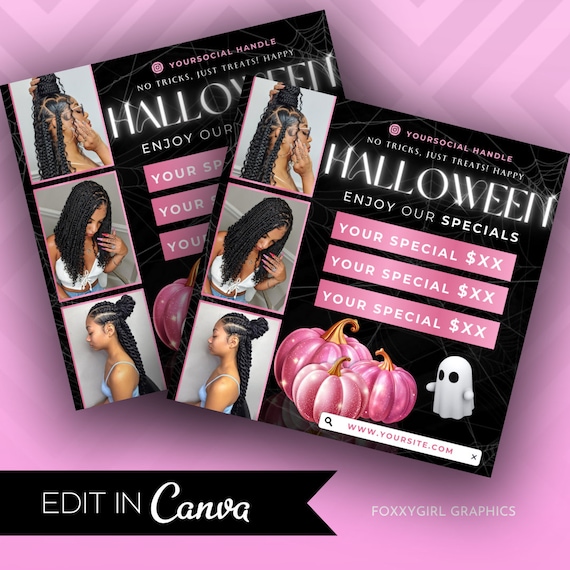 Halloween Braid Flyer, Braid Flyer, Braid Halloween Flyer, October Booking, Fall Braid Flyer, Braid Special