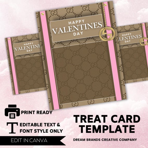 Designer Valentines Day treat card templates, Jumbo Valentines Day card, Valentines Day Gift, Luxury Gift Card, print ready, Canva Template