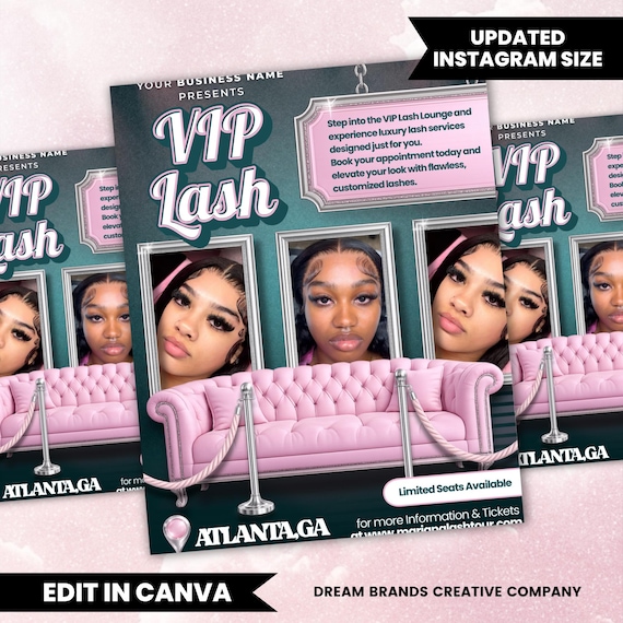 Lash Booking Flyer Template Canva | Lash Appointment Flyer | Lash Tech Booking Promotion | Eyelash Extension Marketing Flyer