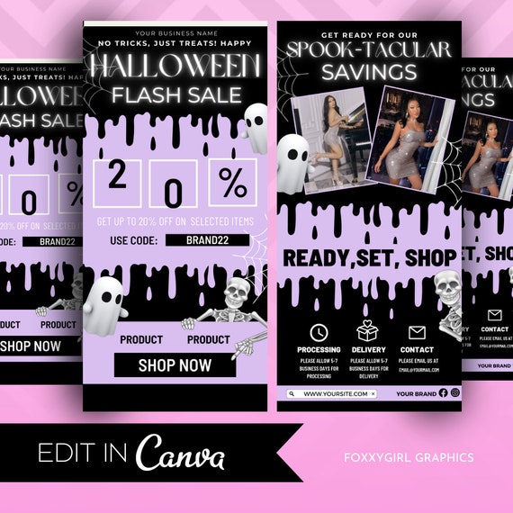 Halloween Email Newsletter, Template Canva, Marketing Template Kit, Email Newsletter Canva Template , Sales Email Content Marketing Template