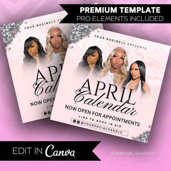 DIY Spring Booking Flyer, Spring Flyer, Bundle Deals, Hair, Lashes, Nails, Editable Canva Template