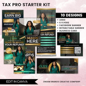 10 Fully Editable Luxury Tax Pro Branding Kit, 2026 Tax Season Flyers ...
