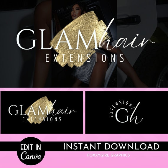 DIY Text-Based Logo Template | Premade Canva Logo Design | Beauty Logo | Lash Logo | Hair Logo | Boutique Logo