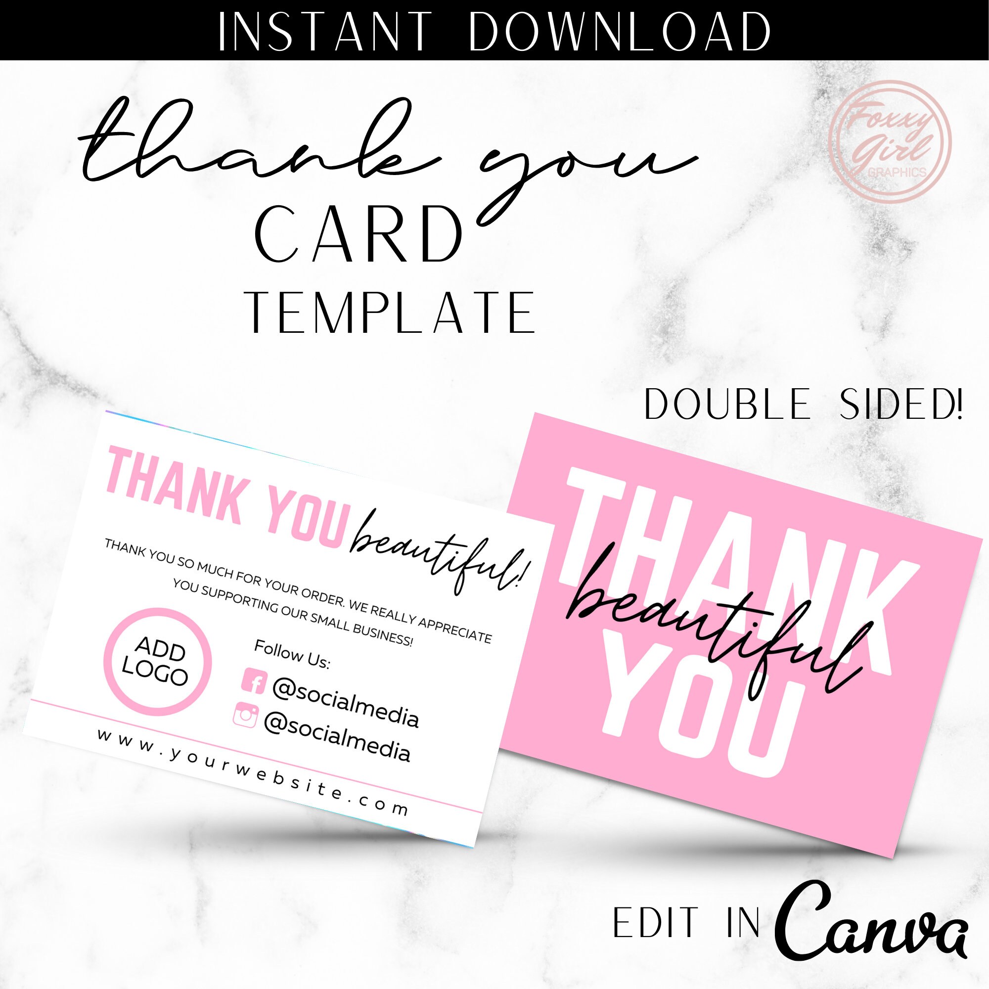 Business Cards Template I Editable Canva Template I Boutique Business Card  I Modern Business Card Design I DIY Business Cards Printable 