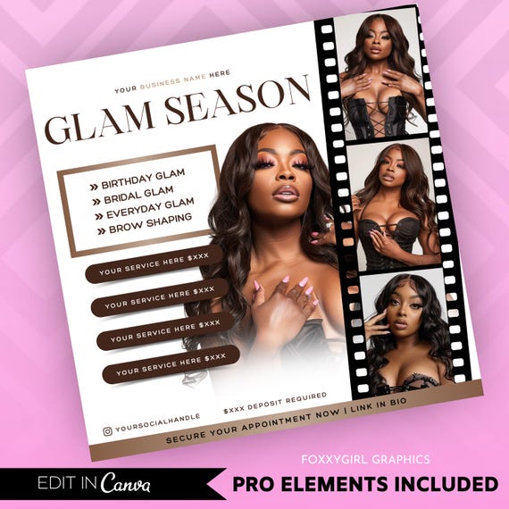 DIY Editable September Booking Flyer Template - Fall Hair Lash Makeup Nail Appointments Available Flyer