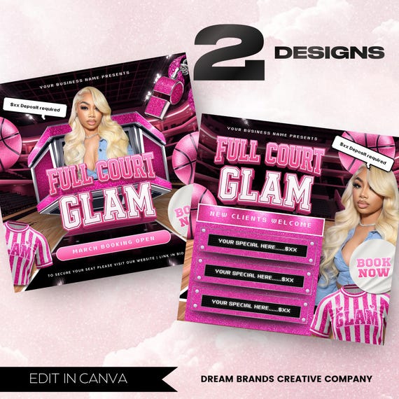 March Booking Flyer, March Flyer, March Books, Book Now Flyer, March Madness Flyer, MUA Lashes Nails Hair March Flyer, Canva Editable