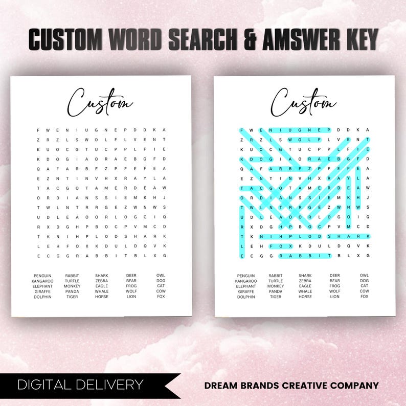 Personalized Word Search Puzzle | Custom Graduation Gift (printable PDF ...