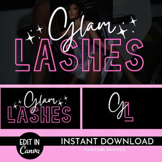 DIY Text-Based Logo Template | Premade Canva Logo Design | Beauty Logo | Lash Logo | Hair Logo | Boutique Logo
