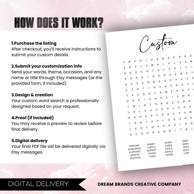Personalized Word Search Puzzle | Custom Graduation Gift (printable PDF ...