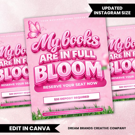 April Bookings Open Flyer Template, Hair Stylist Booking Flyer, Beauty Salon Promo, Lash Nail Glam Specials, Editable Canva Template