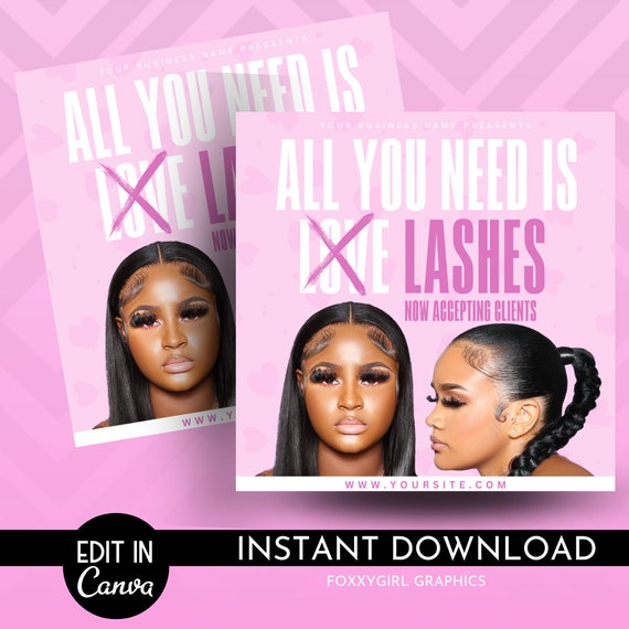 DIY Valentine's Day Flyer, Boutique, Instagram Flyer, Wigs, Bundles, Makeup Artist, Eyelash Tech, Nail Tech