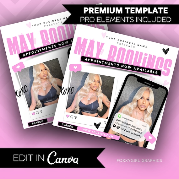 May Bookings Flyer, May Bookings Available, May Appointment Flyer, Spring Flyer, Hair, Nails, Makeup, Lashes , Spring Booking Flyer