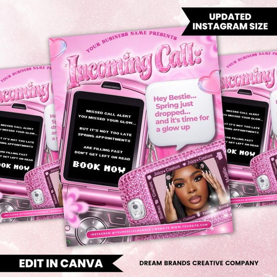 Book Now Beauty Flyer Template | Lash Booking Flyer | Hair Stylist Flyer | Nail Tech Flyer | Y2K Beauty Flyer | Editable Canva Booking Flyer